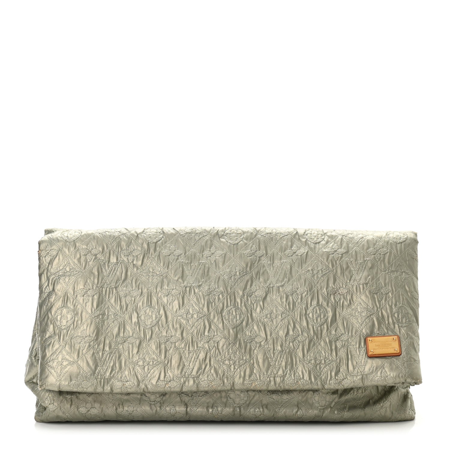 Louis Vuitton Jacquard Quilted Monogram Limelight Clutch GM Perle 1 of 10