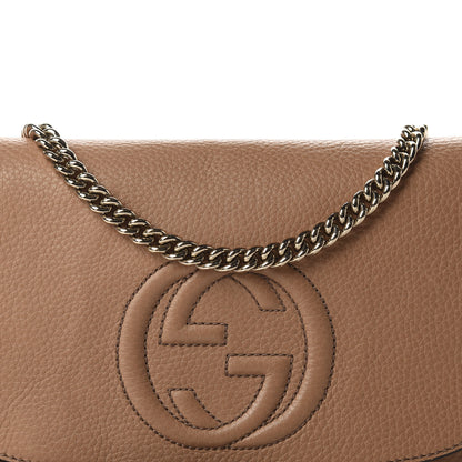Gucci Pebbled Calfskin Medium Soho Flap Crossbody Camelia 12 of 12