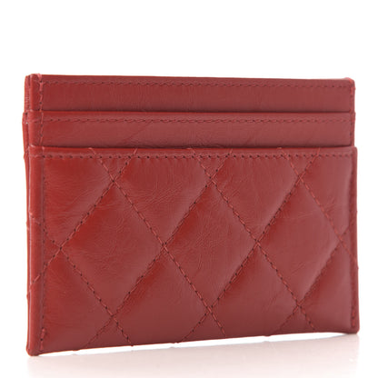 Chanel Aged Calfskin Quilted Reissue Card Holder Red 3 of 7