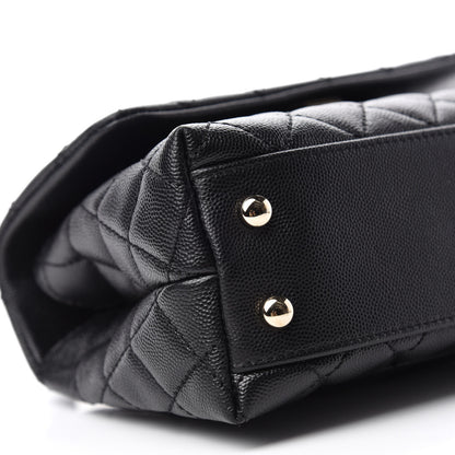 Chanel Caviar Lizard Embossed Quilted Mini Coco Handle Flap Black 6 of 11