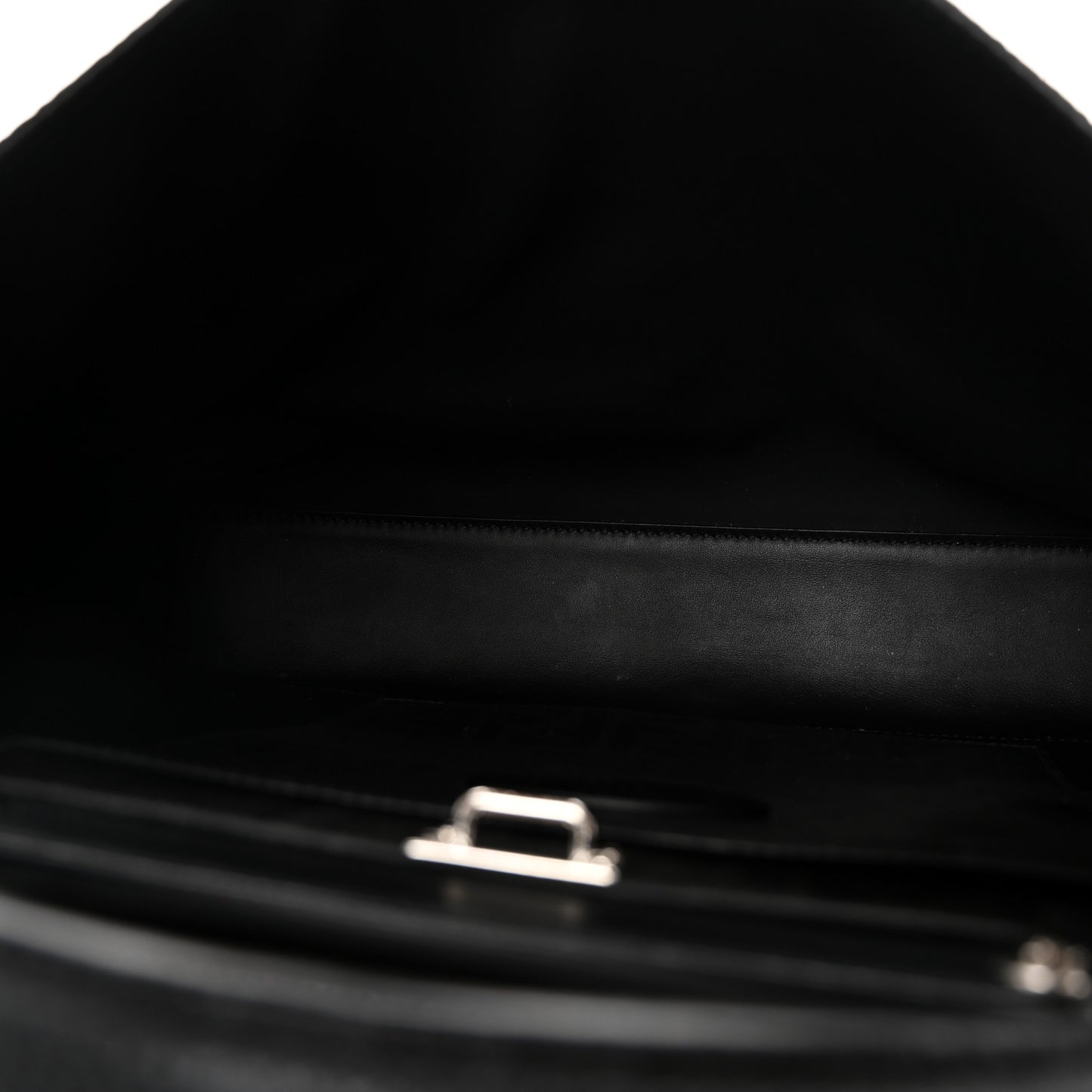 Cuoio Romano Selleria Vitello Grace Glazed Fabric FF 1974 Large Peekaboo Iconic Essential Satchel Black