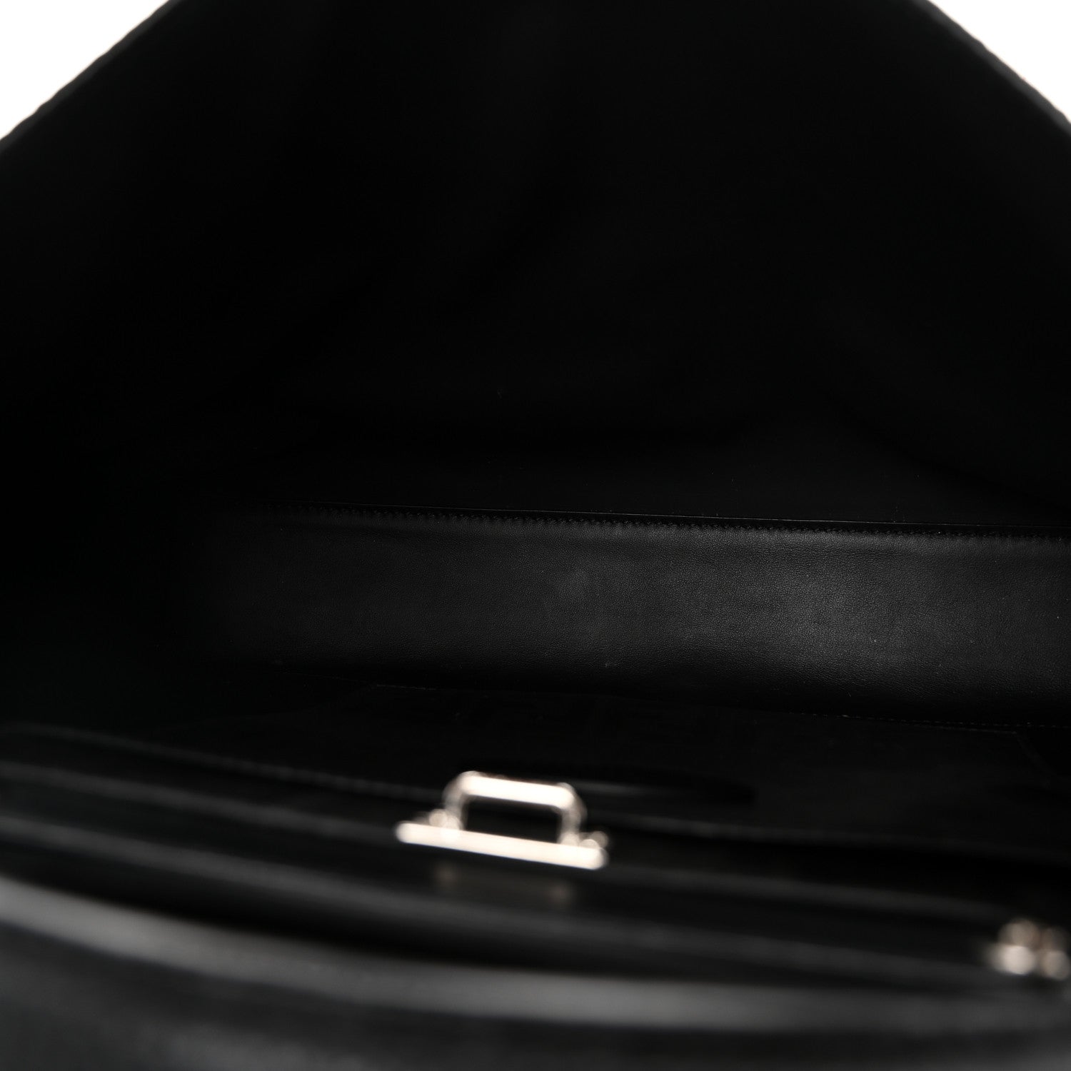 Fendi Cuoio Romano Selleria Vitello Grace Glazed Fabric FF 1974 Large Peekaboo Iconic Essential Satchel Black 5 of 10