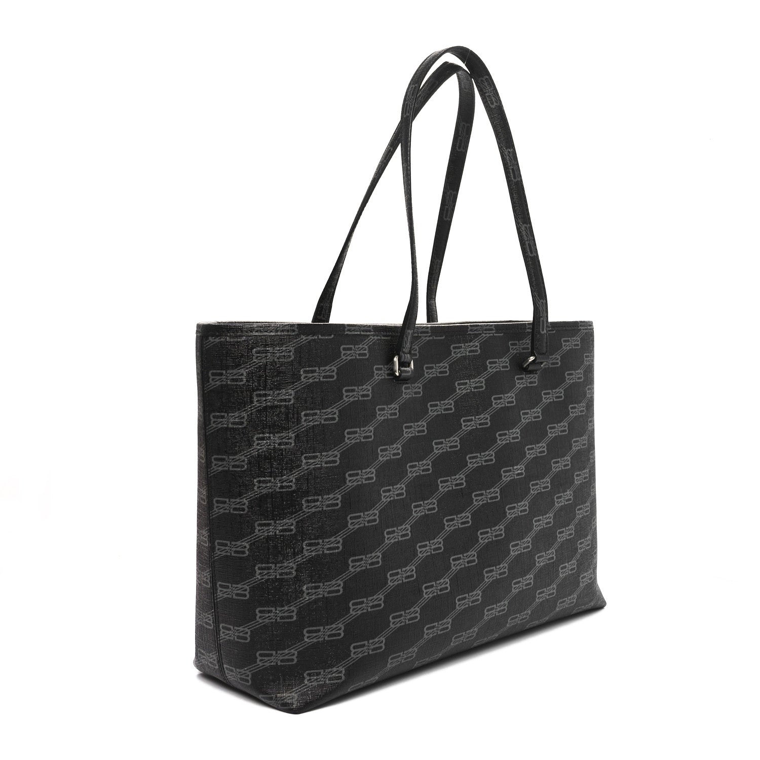 Balenciaga Coated Canvas BB Monogram Medium Signature East West Shopper Bag Black Grey 3 of 11