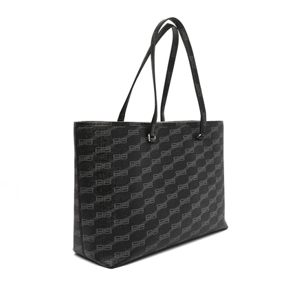 Balenciaga Coated Canvas BB Monogram Medium Signature East West Shopper Bag Black Grey 3 of 11
