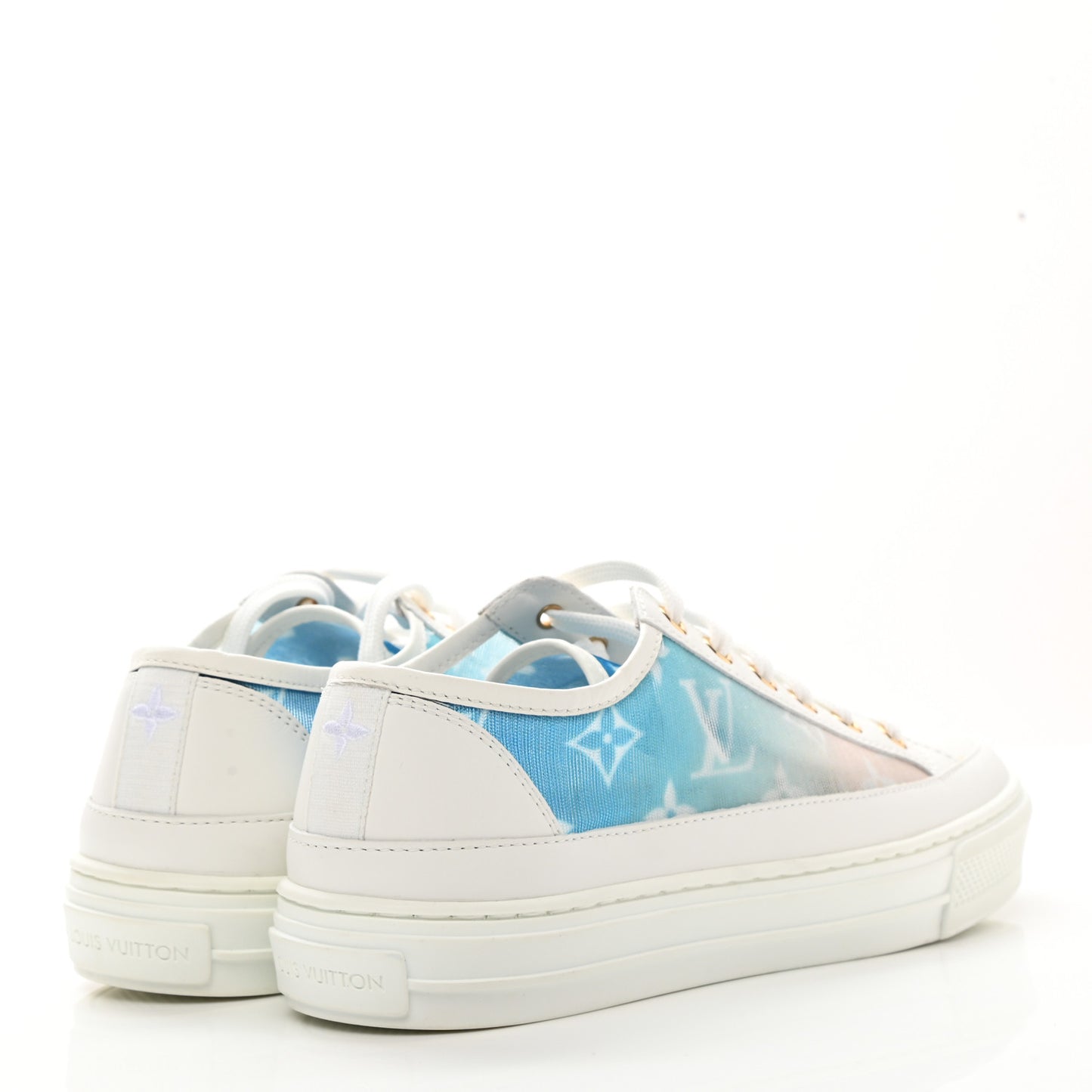 Technical Fabric Calfskin Monogram Stellar Sneakers 36 Blue