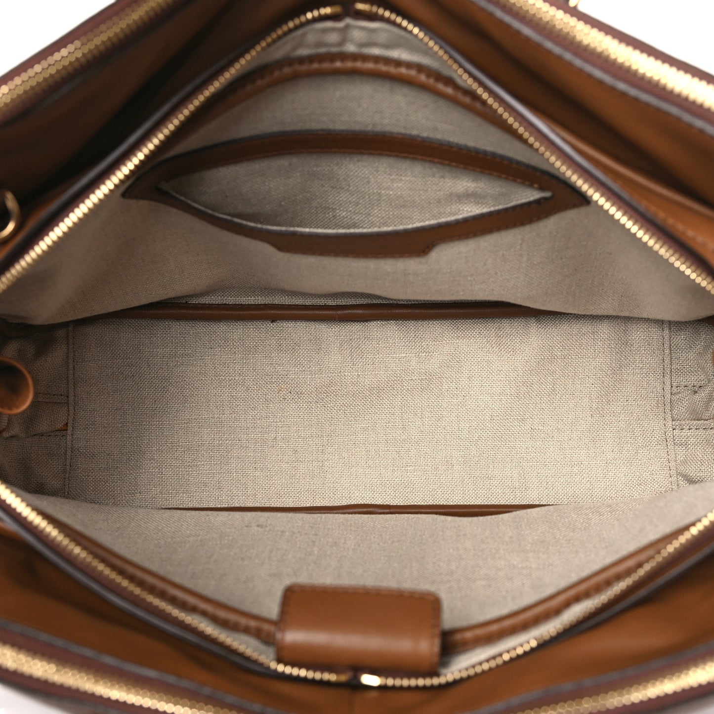 Smooth Calfskin Small Triptyque Satchel Brown