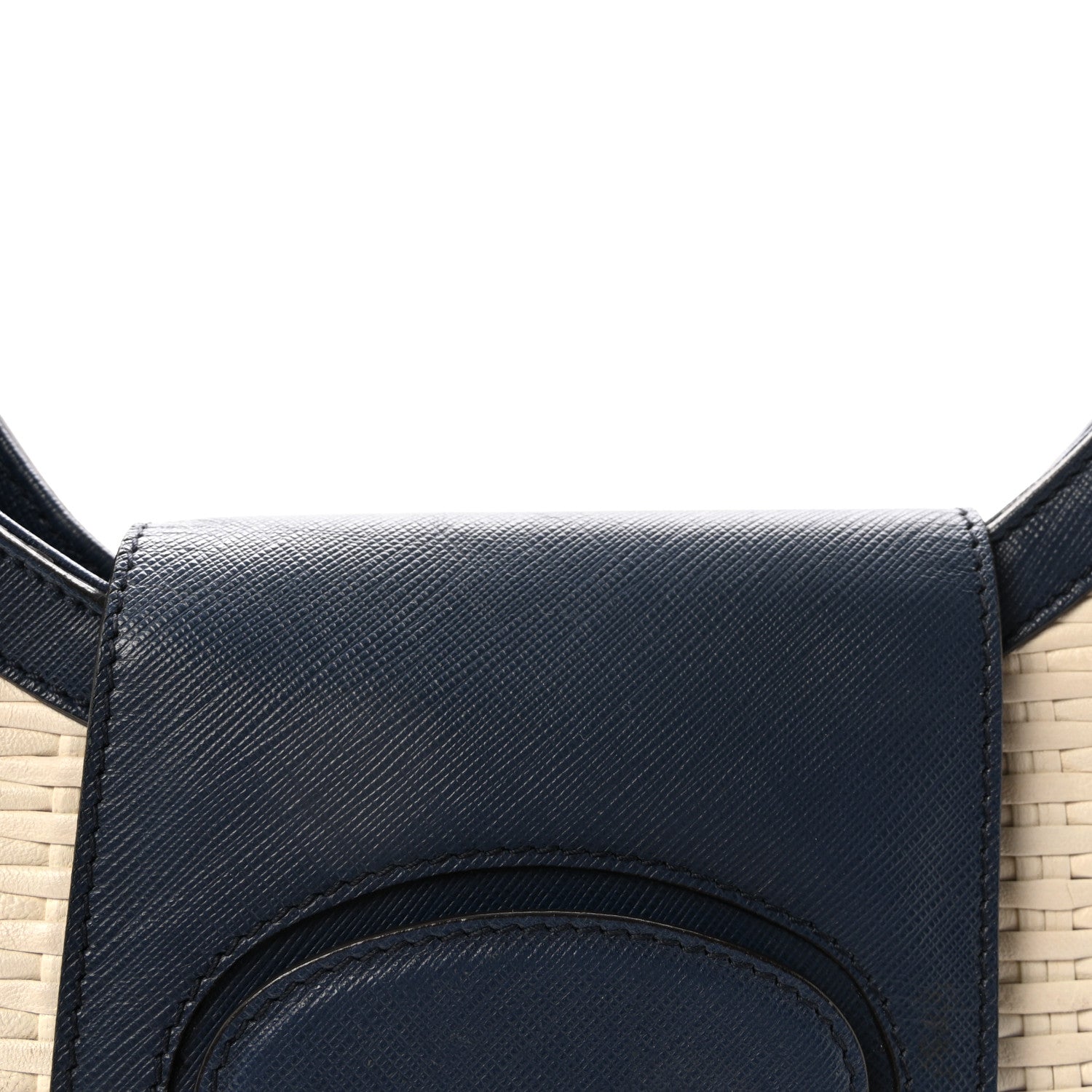 Salvatore Ferragamo Woven Calfskin Gancini Hobo Blue White 7 of 9