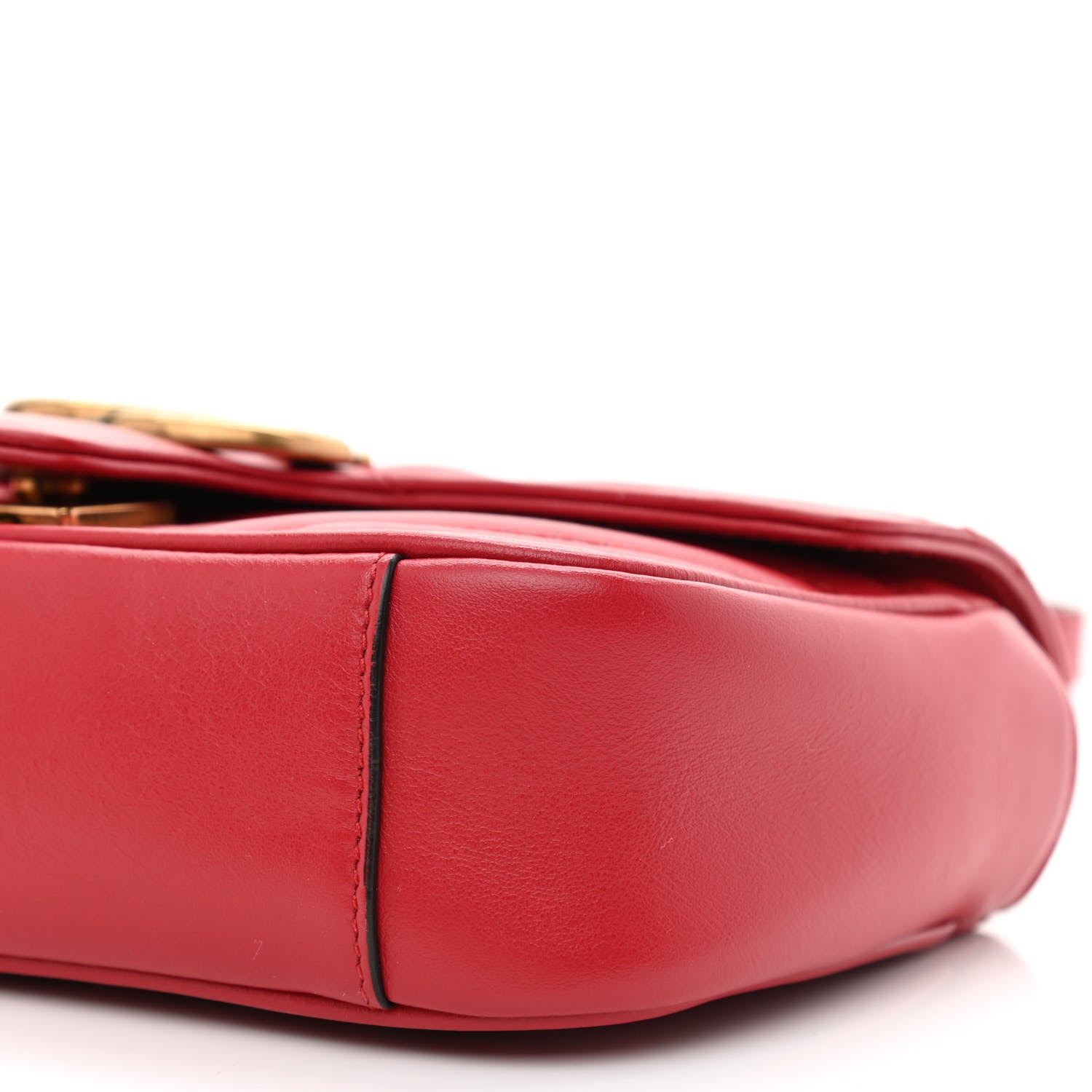 Gucci Calfskin Matelasse Mini GG Marmont Shoulder Bag Hibiscus Red 10 of 10