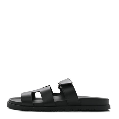 Hermes Calfskin Womens Chypre Sandals 42 Black 1 of 8