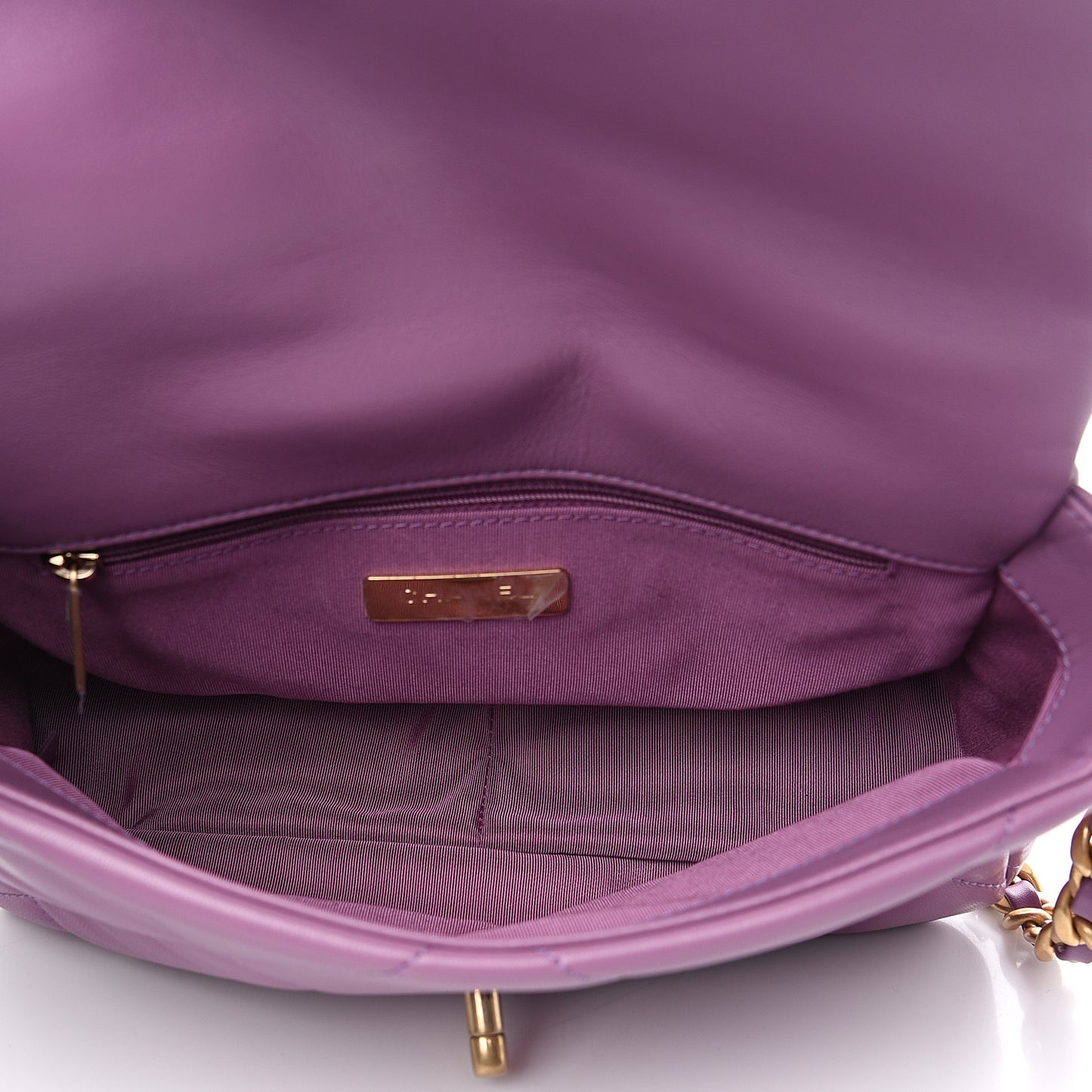 Goatskin Quilted Medium 19 Flap Violet Purple