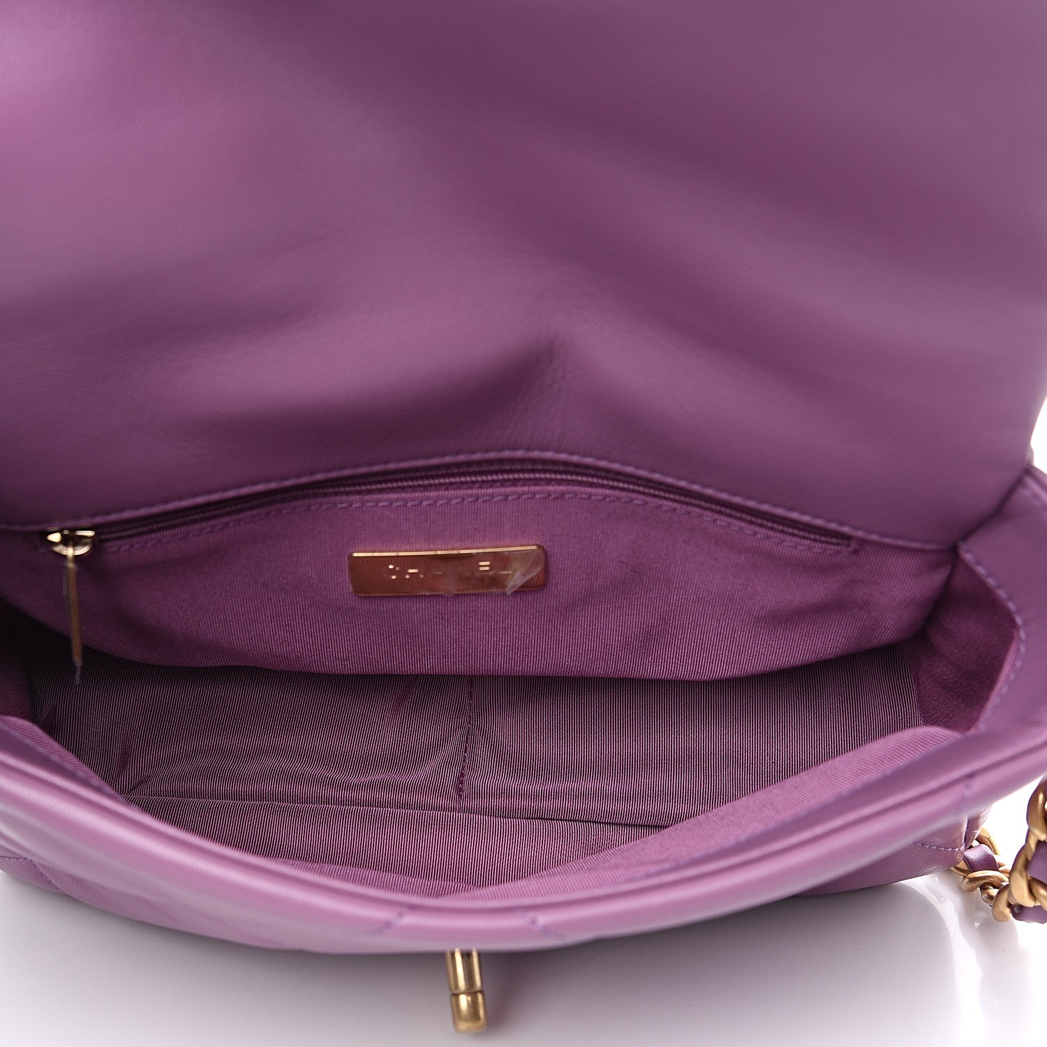 Chanel Goatskin Quilted Medium 19 Flap Violet Purple 4 of 10
