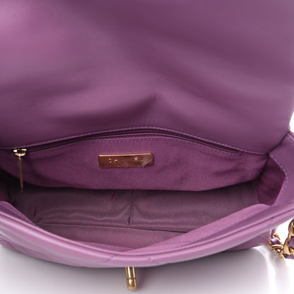 Chanel Goatskin Quilted Medium 19 Flap Violet Purple 4 of 10