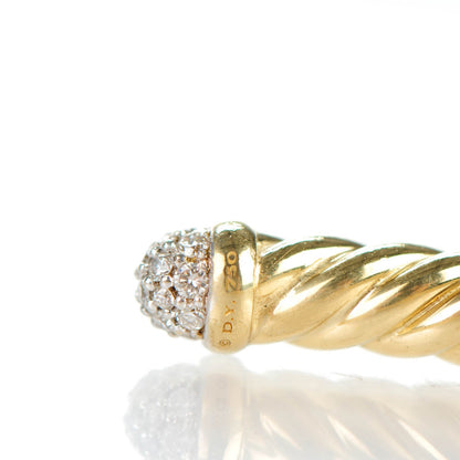David Yurman 18K Yellow Gold Diamond 4mm Cablespira Bracelet 4 of 5
