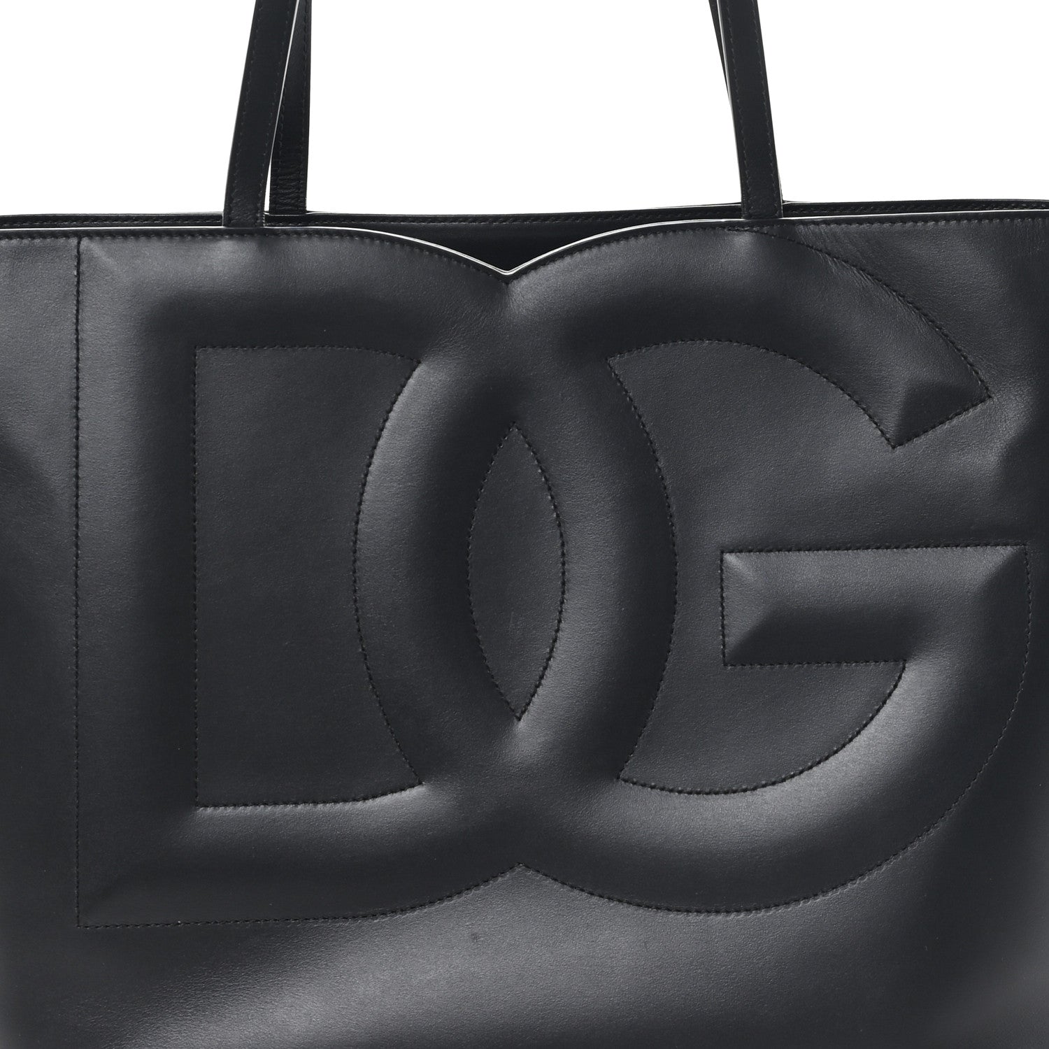 Dolce & Gabbana DOLCE GABBANA Calfskin DG Logo Shopper Tote Black