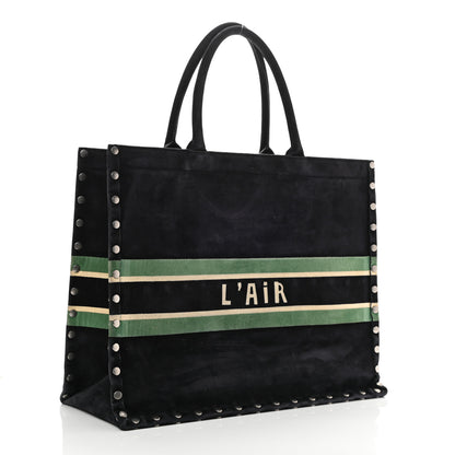 Christian Dior Suede Large L'Air Book Tote Black 3 of 10