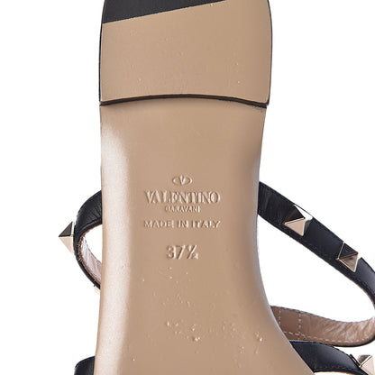Valentino Garavani Nappa Rockstud Caged Flat Slide Sandals 37.5 Black 8 of 10