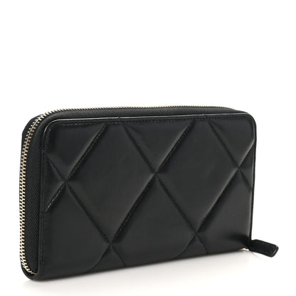 Chanel Lambskin Quilted 19 Long Zipped Around Wallet Black 3 of 10