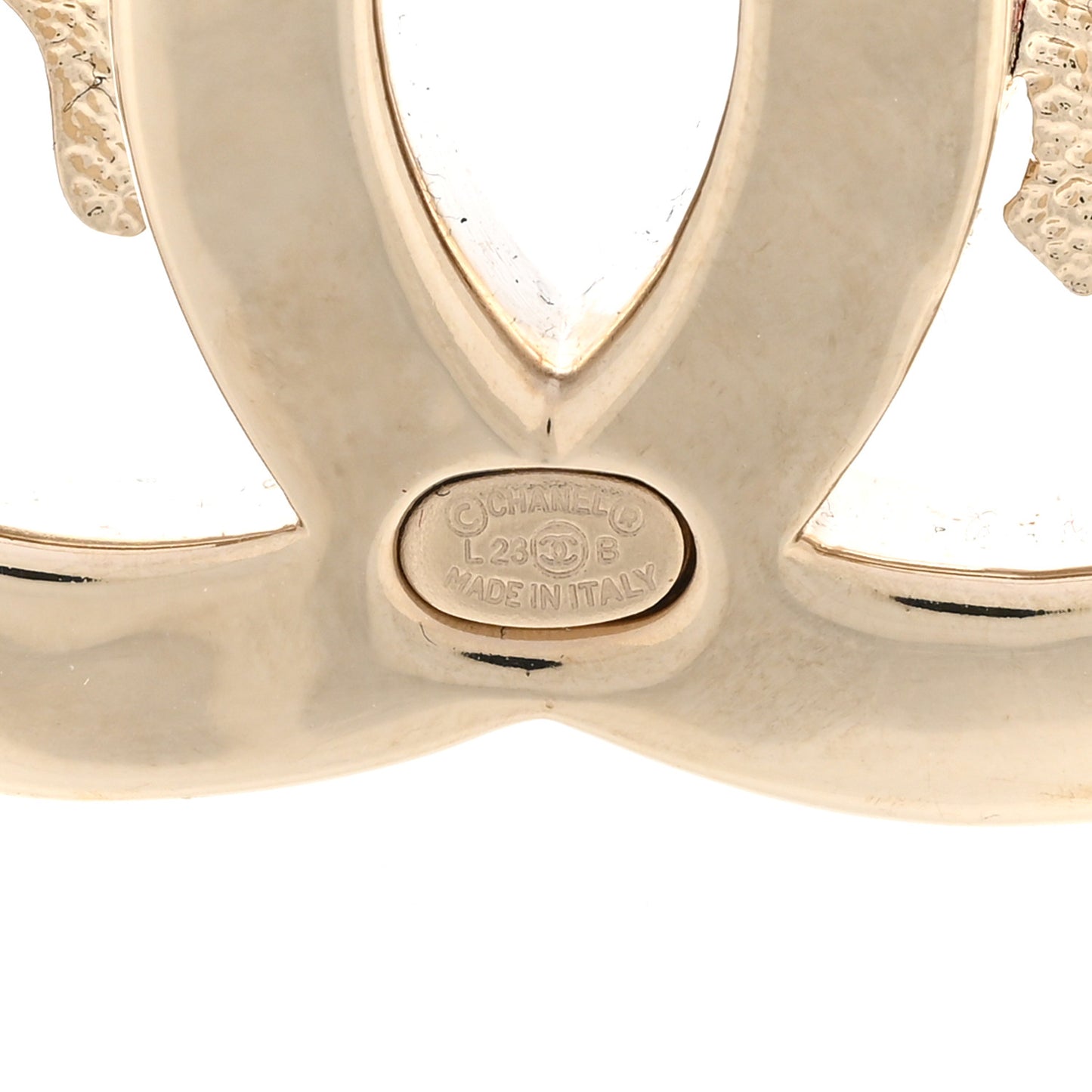 Graduated Pearl Crystal CC Brooch Gold