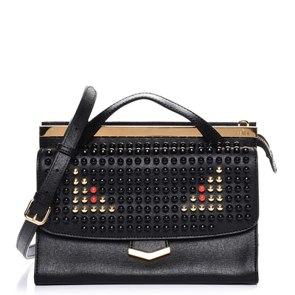 Fendi Vitello Elite Studded Monster Mini Demi Jour Shoulder Bag Black 1 of 7