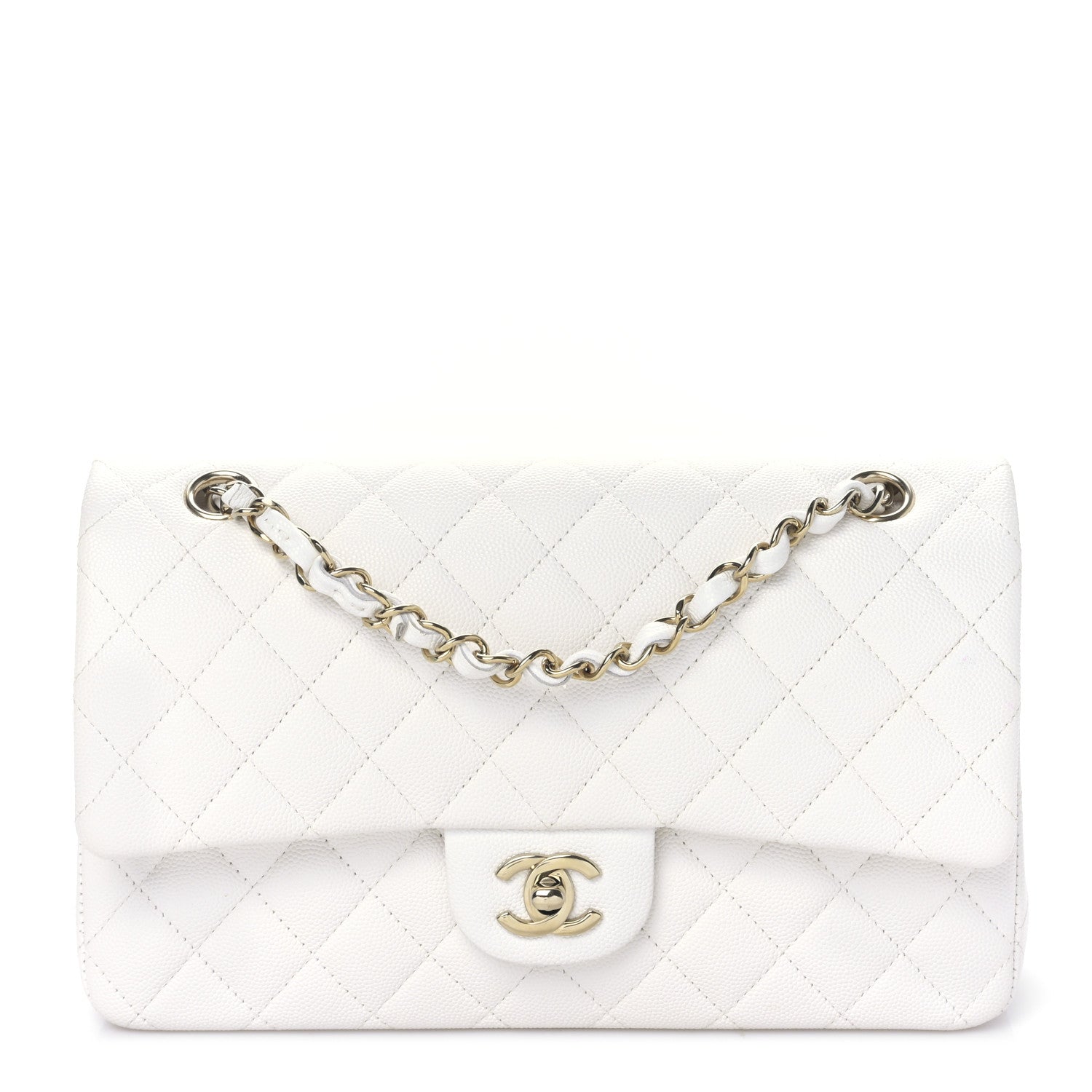 Chanel Caviar Quilted Medium Double Flap White 1 of 9