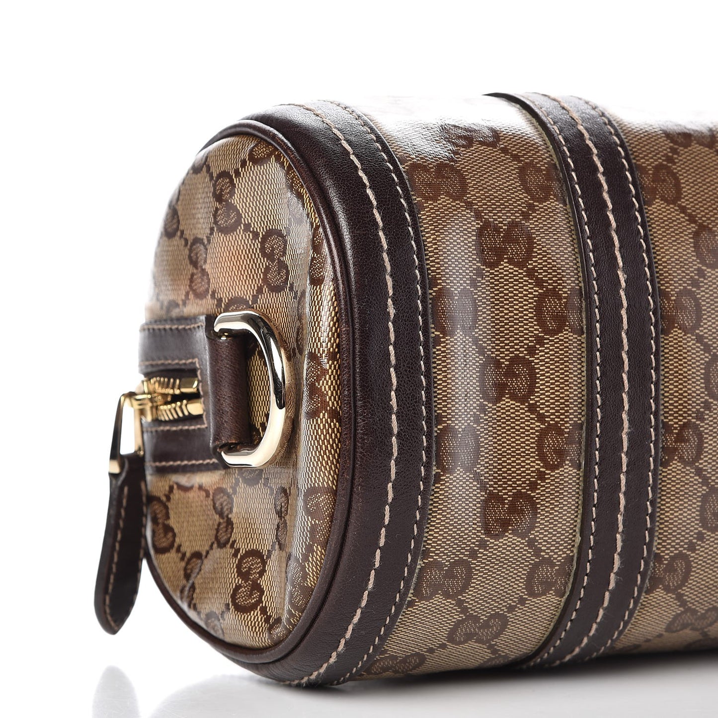 Crystal Monogram Duchessa Small Boston Bag Brown