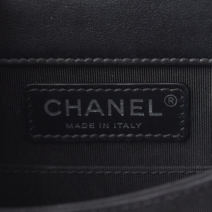 Chanel Calfskin Tweed Quilted North South Boy Flap Black 6 of 15