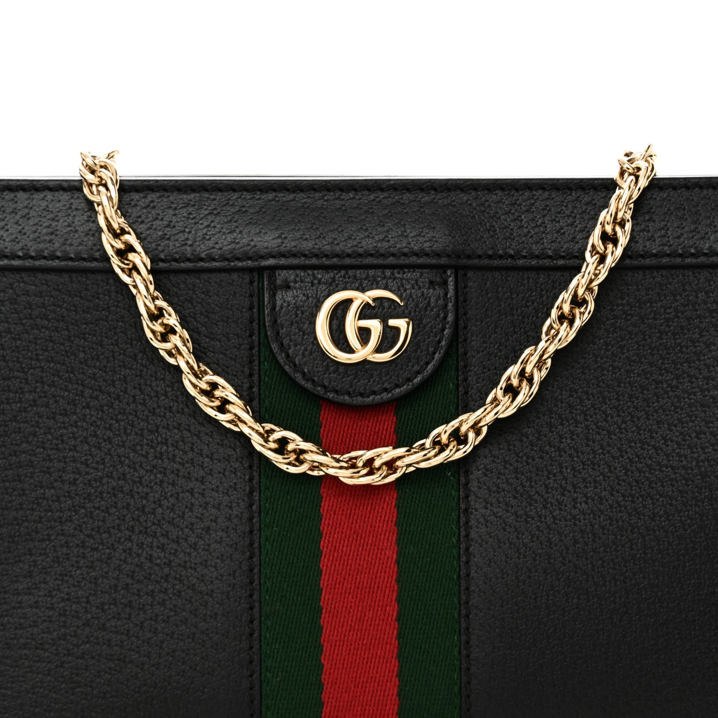 Calfskin GG Web Small Ophidia Chain Shoulder Bag Black