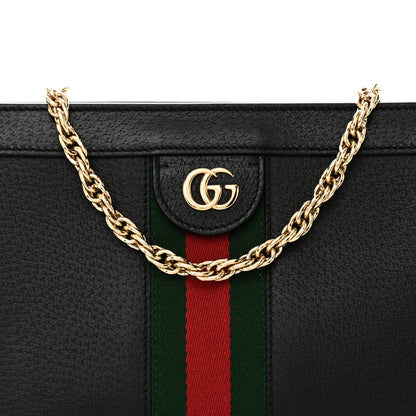 Gucci Calfskin GG Web Small Ophidia Chain Shoulder Bag Black 9 of 11