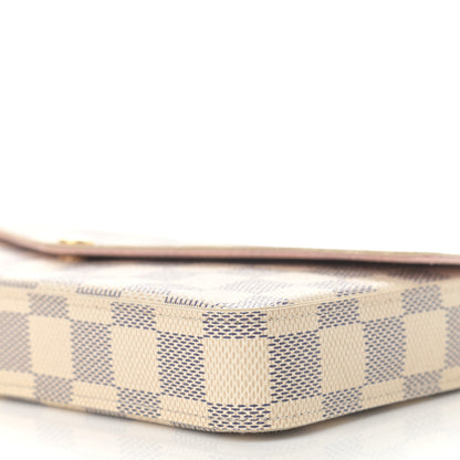 Louis Vuitton Damier Azur Pochette Felicie Chain Wallet Rose Ballerine 12 of 13