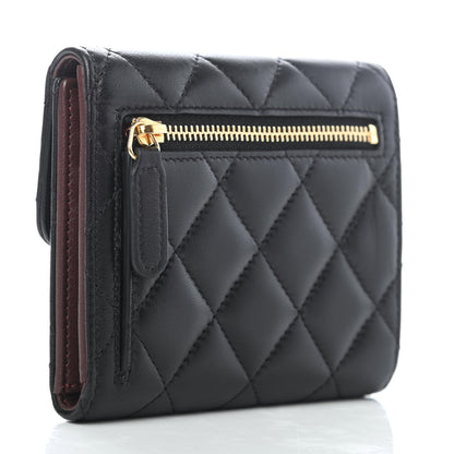Chanel Lambskin Quilted Compact Flap Wallet Black 3 of 7