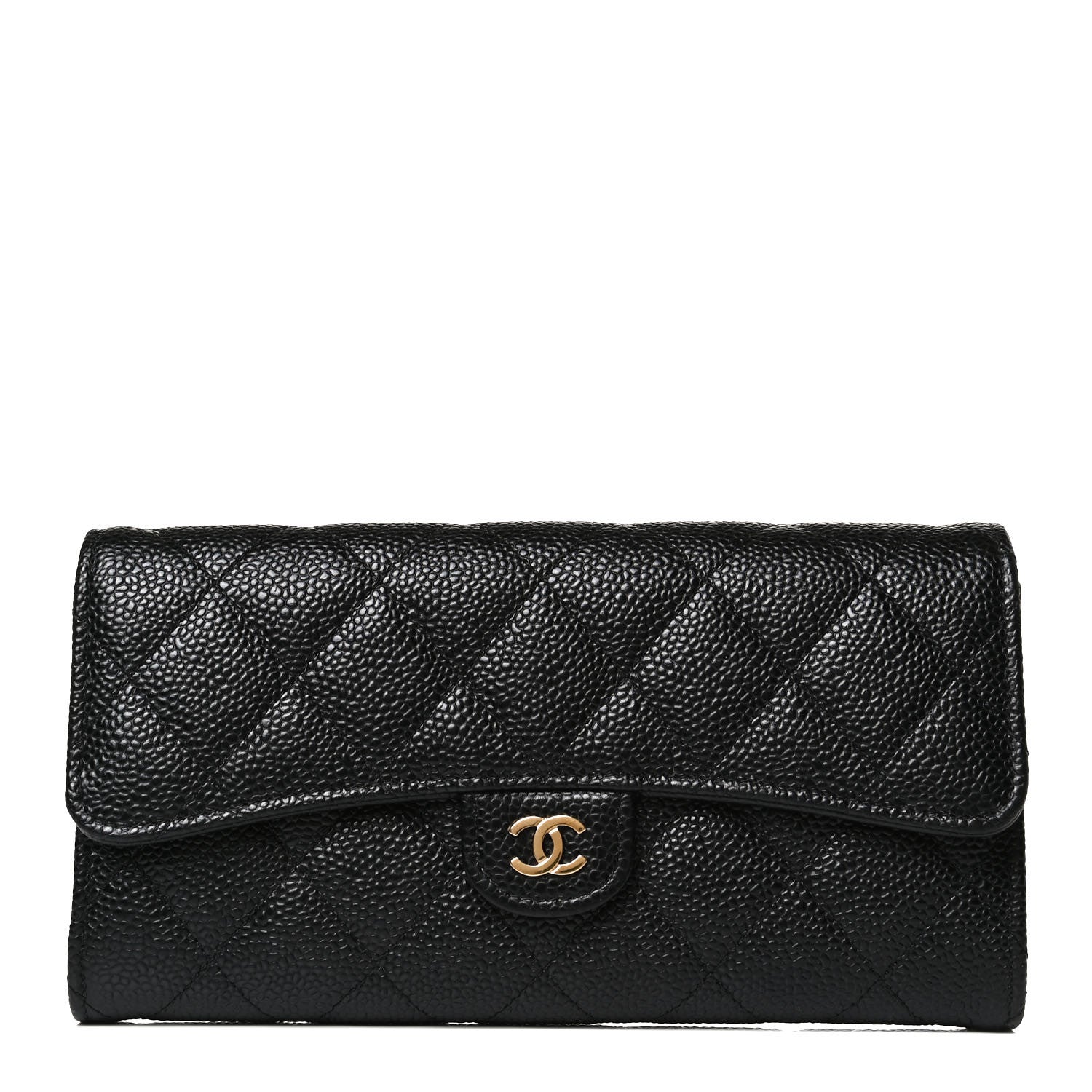 Chanel Caviar Quilted Large Gusset Flap Wallet Black 2 of 22