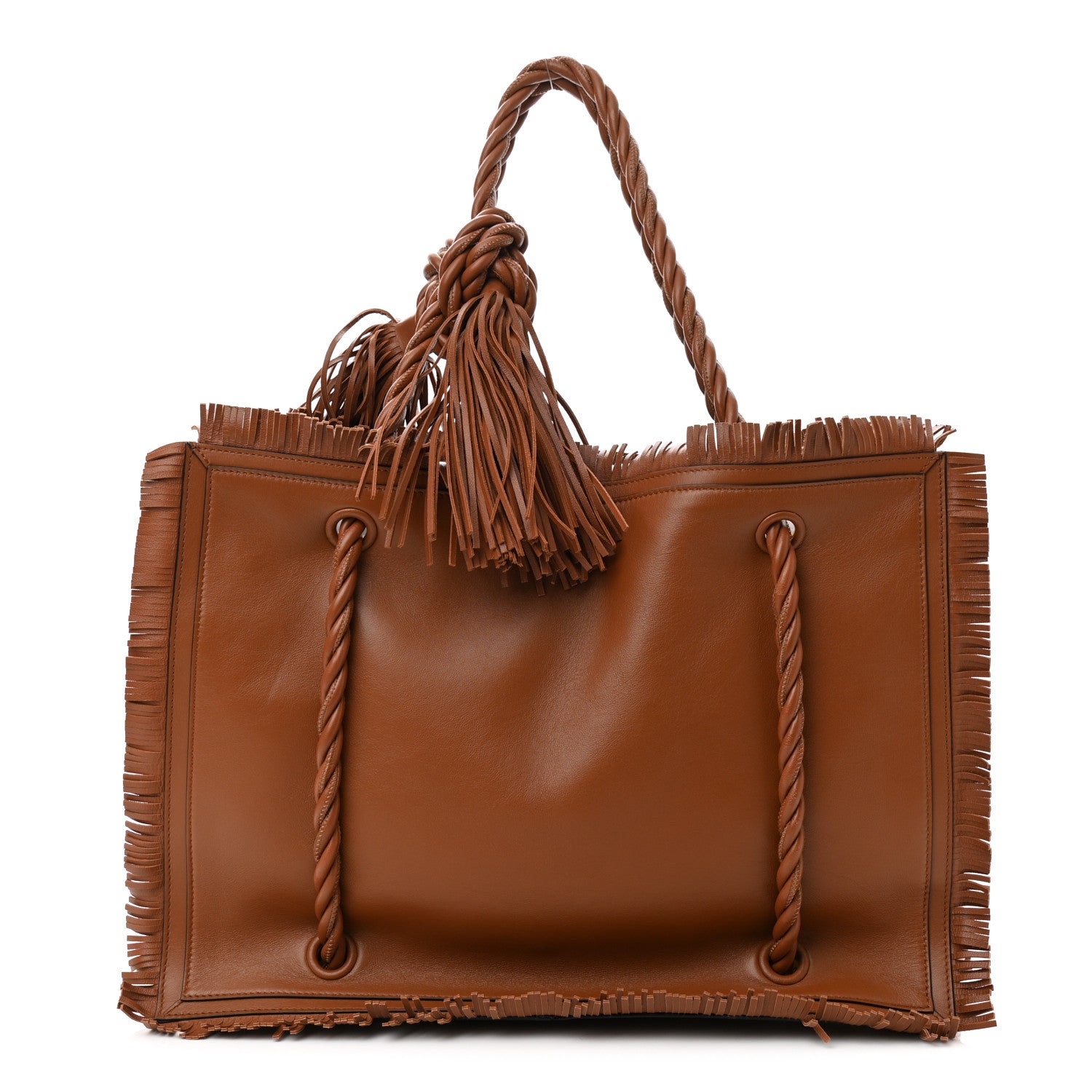 Valentino Garavani Calfskin The Rope Shopper Tan 3 of 11