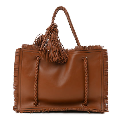 Valentino Garavani Calfskin The Rope Shopper Tan 3 of 11