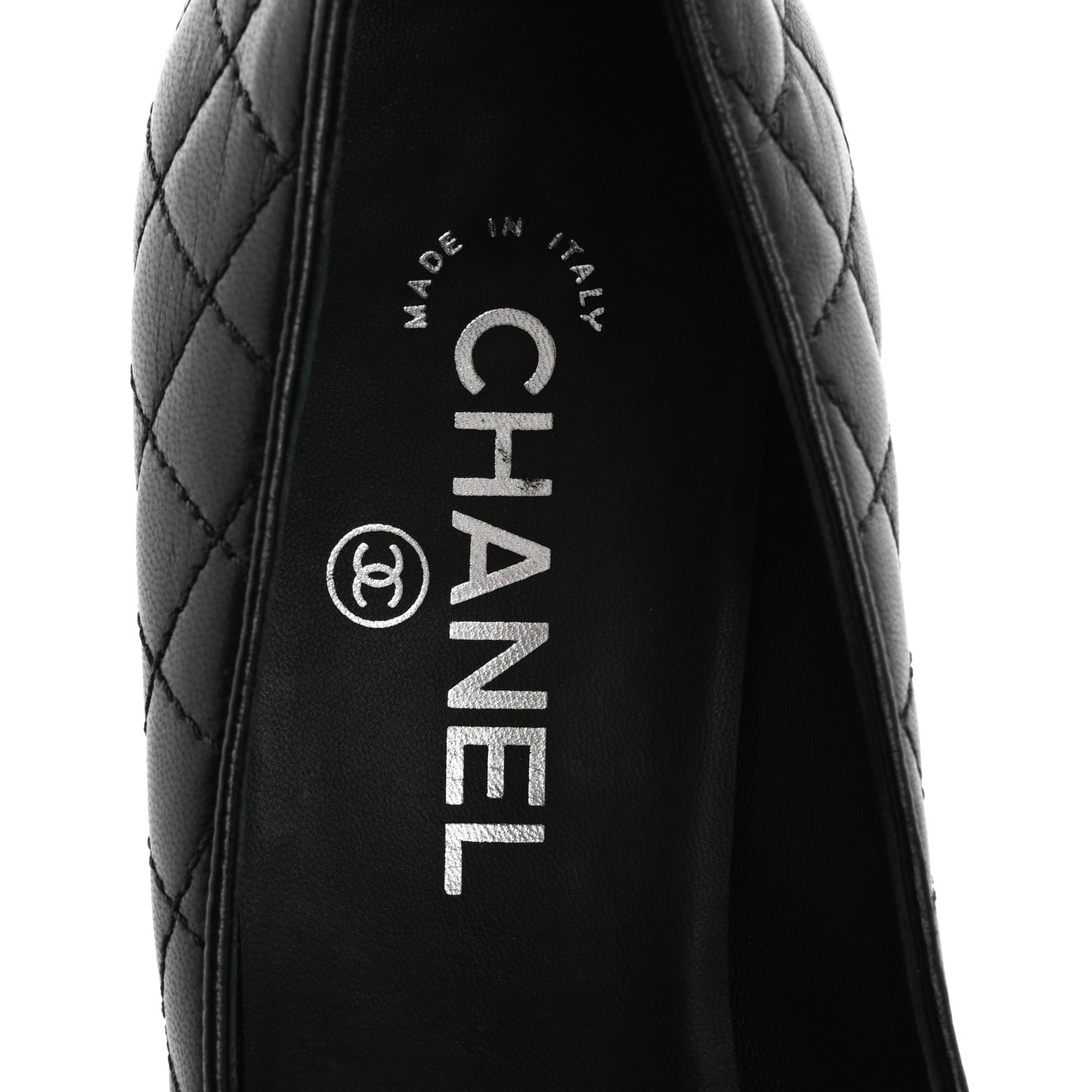 Lambskin Quilted Cap Toe Pumps 37.5 Black