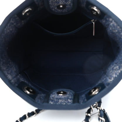 Chanel Mixed Fibers Calfskin Mini Deauville Tote Blue 4 of 4