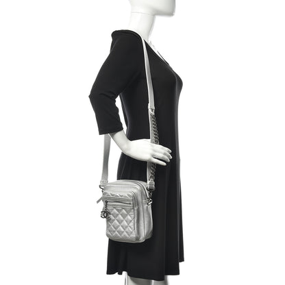 Chanel Metallic Calfskin Camera Case Silver 2 of 11