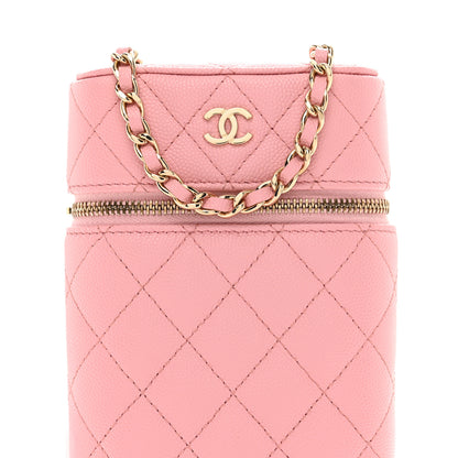Chanel Caviar Quilted Phone Holder With Chain Pink 5 of 10