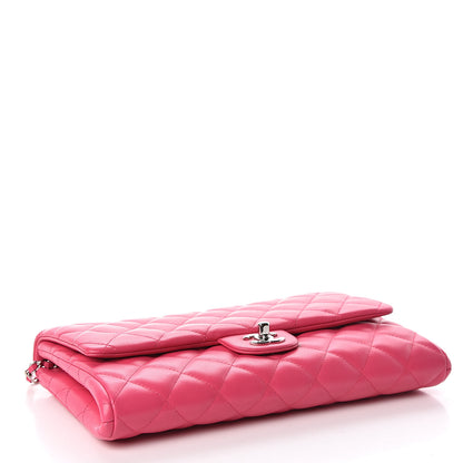 Chanel Lambskin Quilted Clutch With Chain Flap Pink 4 of 11