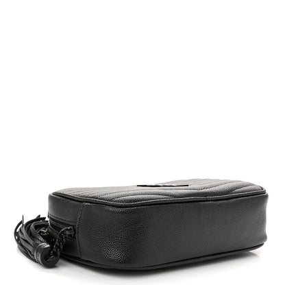 Saint Laurent Grain De Poudre Matelasse Monochrome Monogram Mini Lou Camera Bag Black 4 of 11