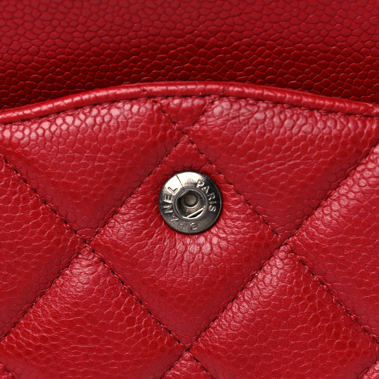 Caviar Quilted Jumbo Double Flap Red