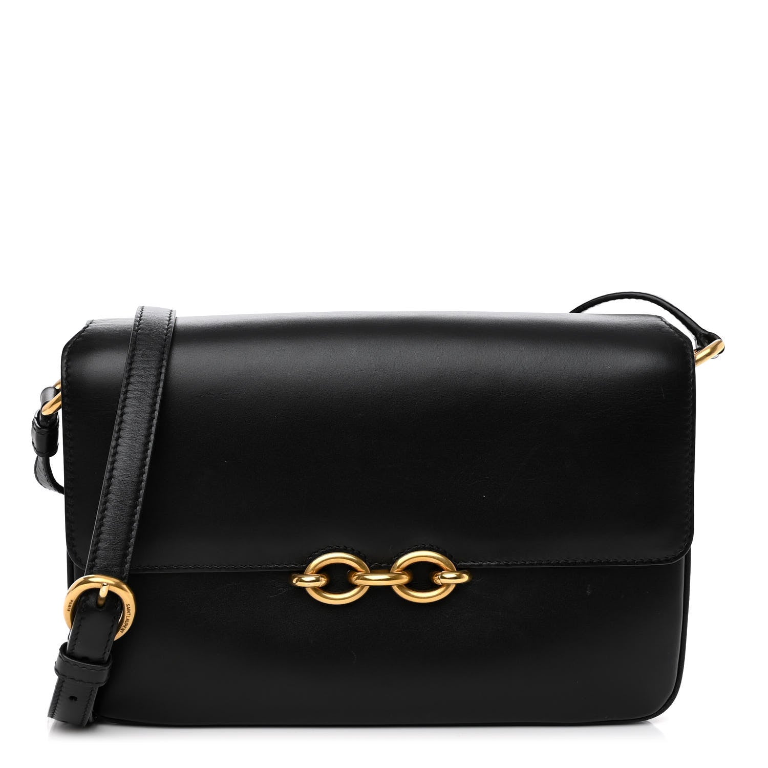 Saint Laurent Smooth Calfskin Le Maillon Satchel Black 1 of 11