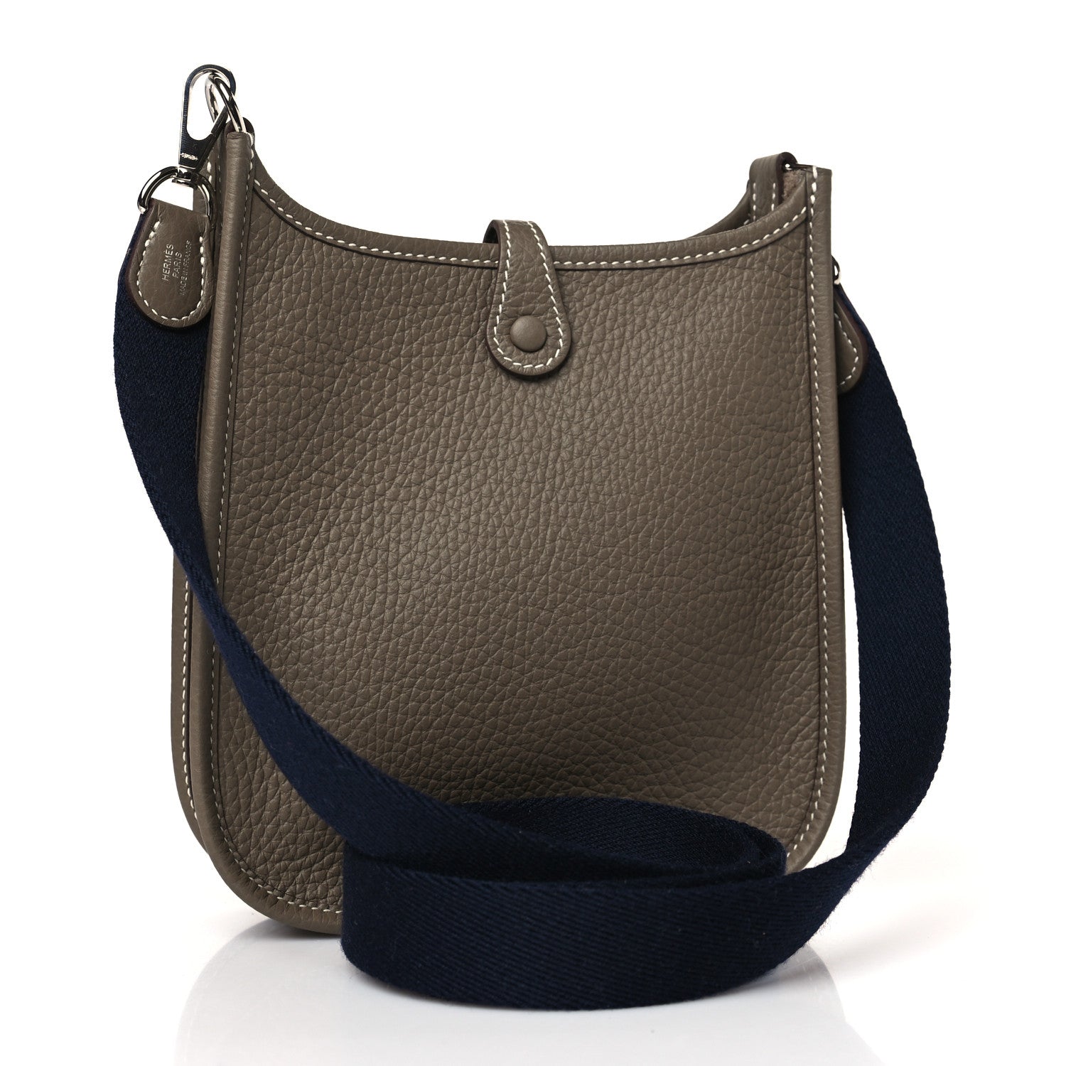 Hermes Taurillon Clemence Amazone Evelyne TPM Etoupe Bleu Indigo 3 of 10