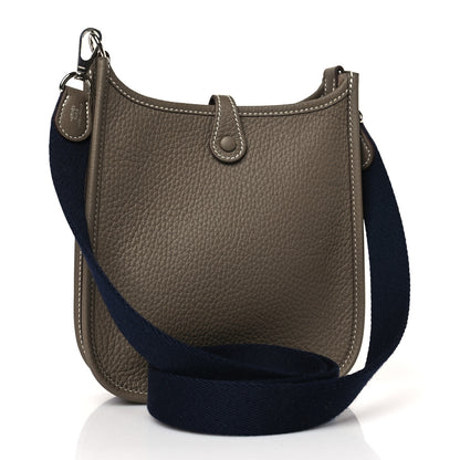Hermes Taurillon Clemence Amazone Evelyne TPM Etoupe Bleu Indigo 3 of 10