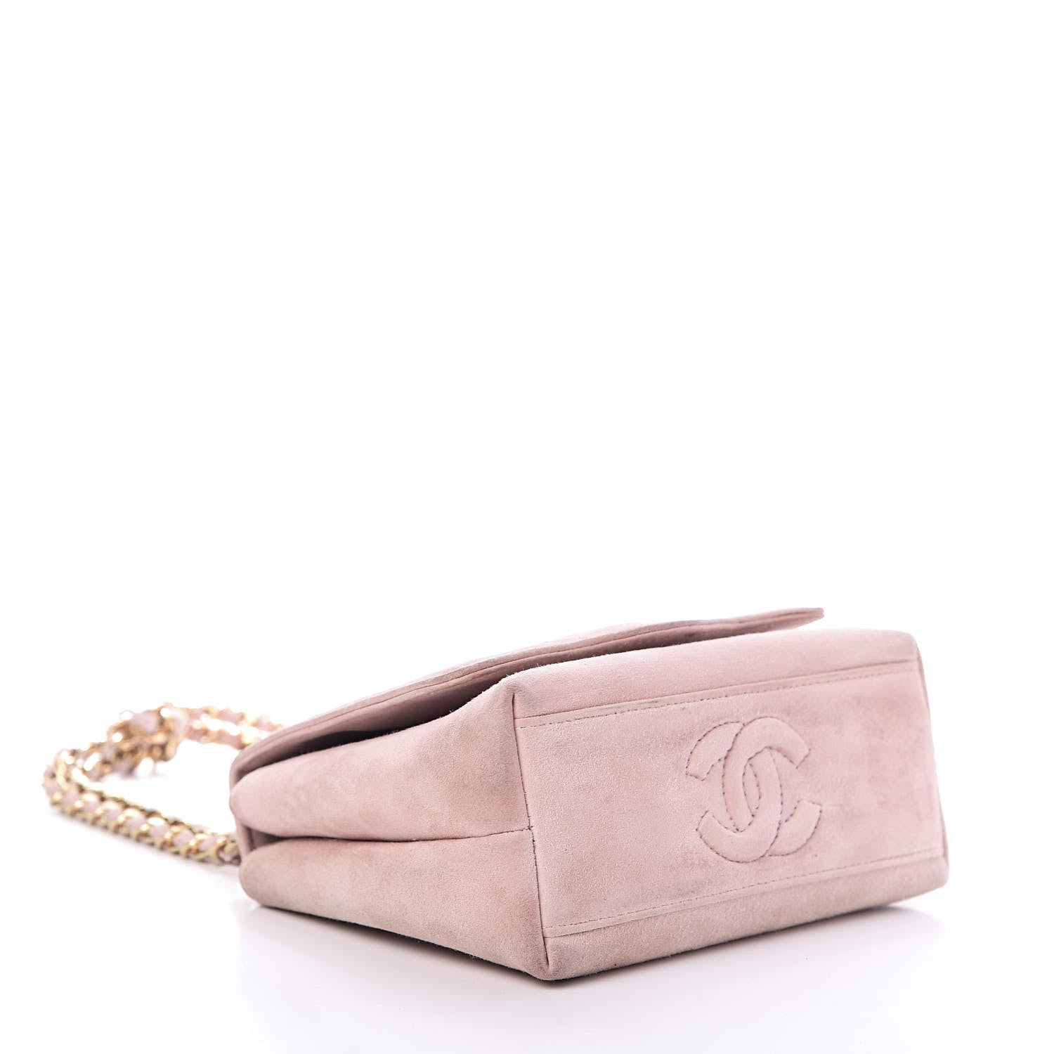 Chanel Suede Camellia Mini Flap Pink 4 of 15