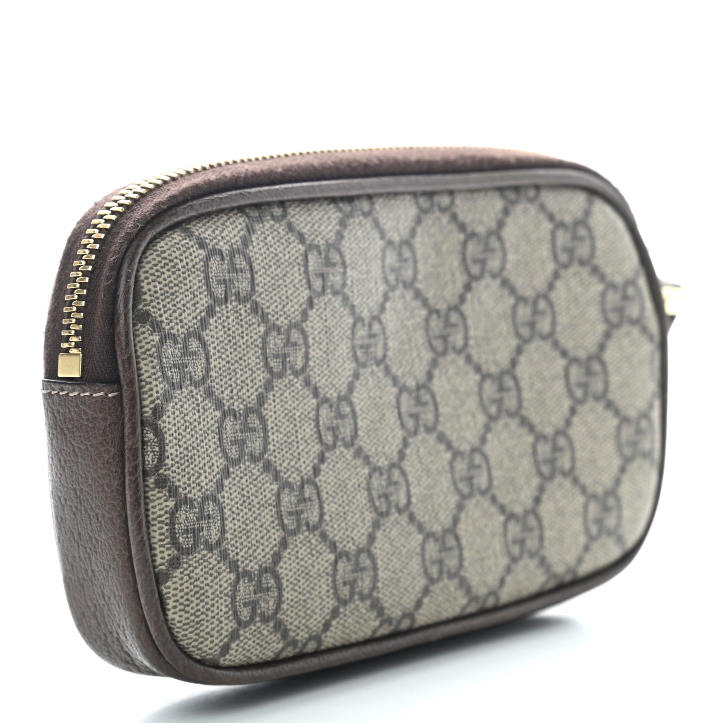 GG Supreme Monogram Ophidia Phone Case Wristlet Brown