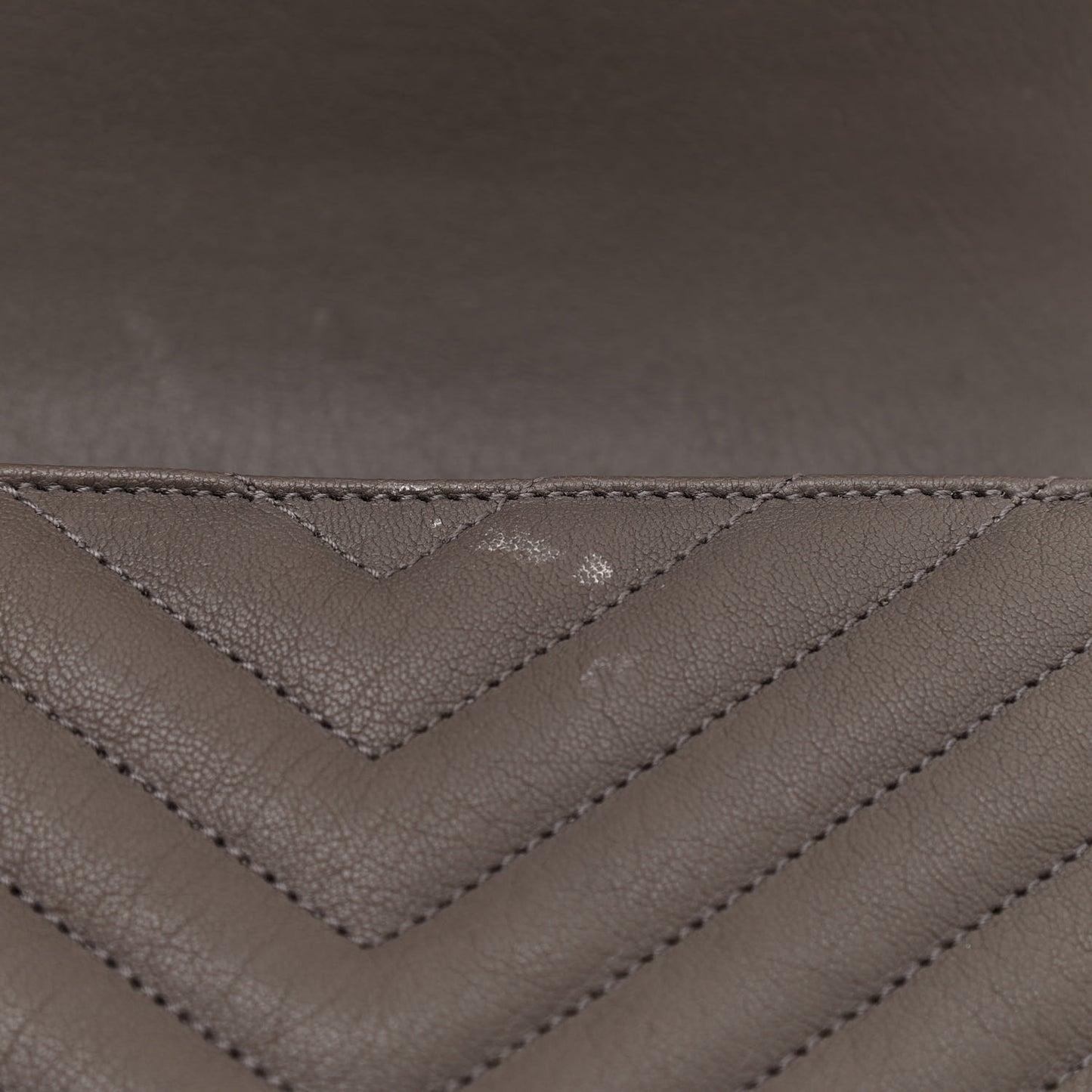 Sheepskin Matelasse Chevron Monogram Medium College Bag Light Coal