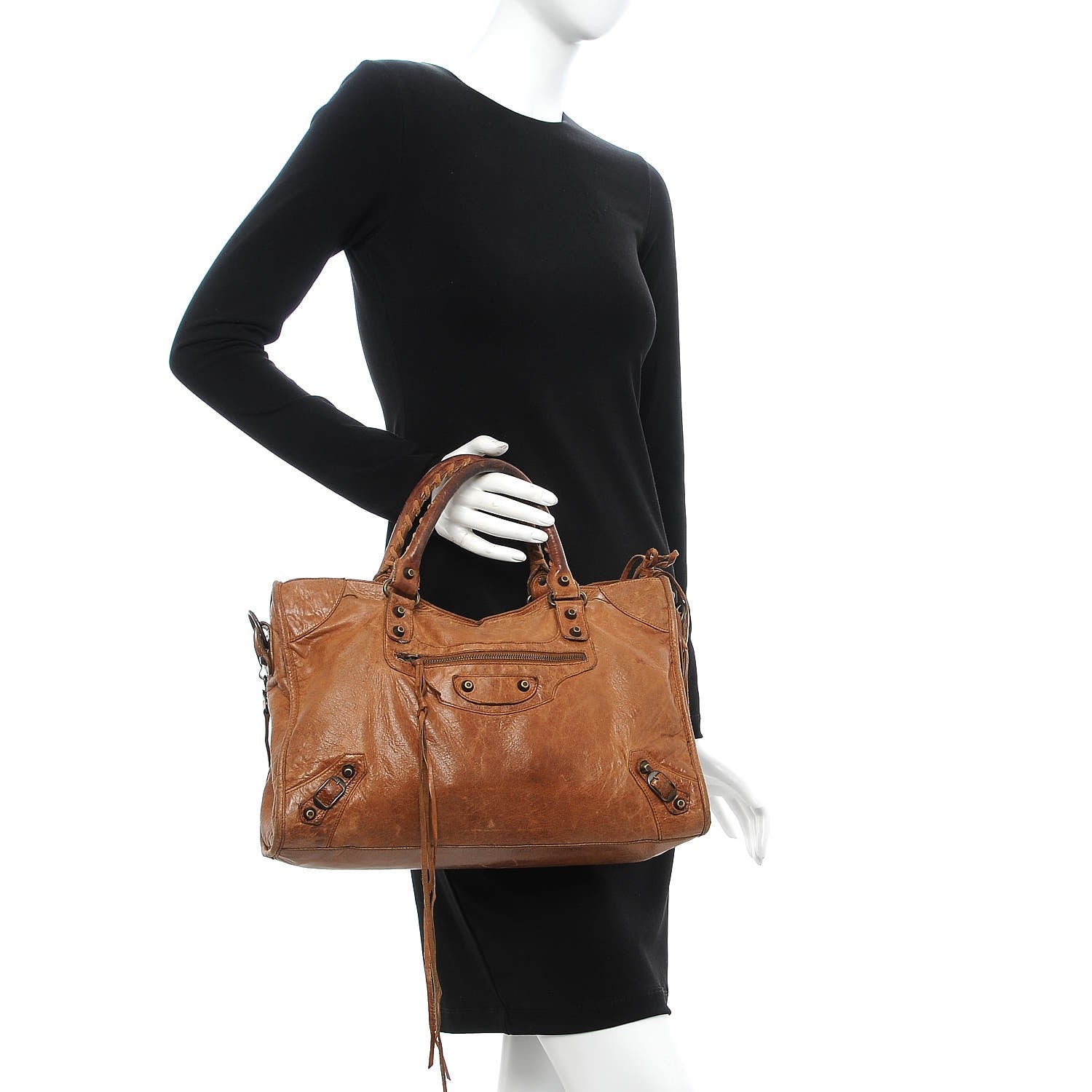 Balenciaga バレンシアガ　シティ ブラウンレザー バッグ　正規品 Balenciaga バレンシアガ シティ ブラウンレザー バッグ 正規品 楽天