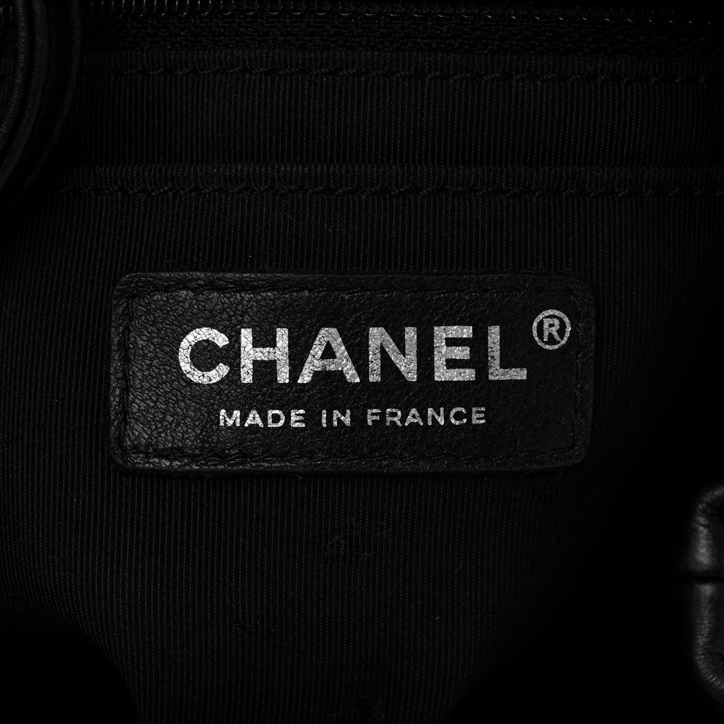 Lambskin Quilted CC Chain Drawstring Tote Black