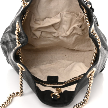Gucci Pebbled Calfskin Large Soho Chain Shoulder Bag Black 5 of 11