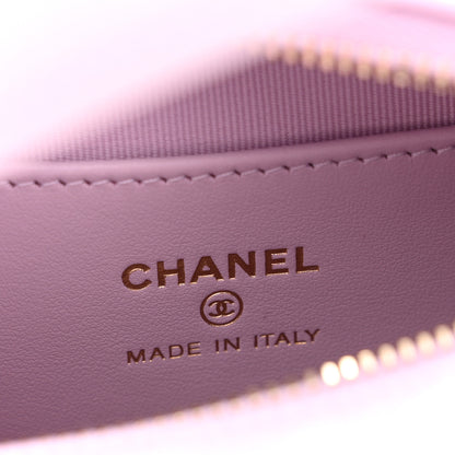 Chanel Shiny Caviar Quilted Bow Pouch Hobo Light Purple 6 of 10